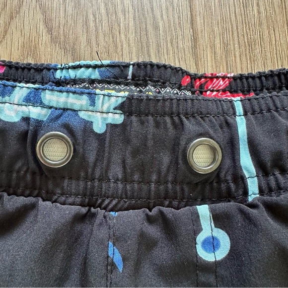 Surf Society Mens Swim Shorts Trunk Small Neon Japanese Bar Party Beach Lined 7” - Picture 3 of 12